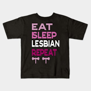 Eat sleep lesbian repeat Kids T-Shirt